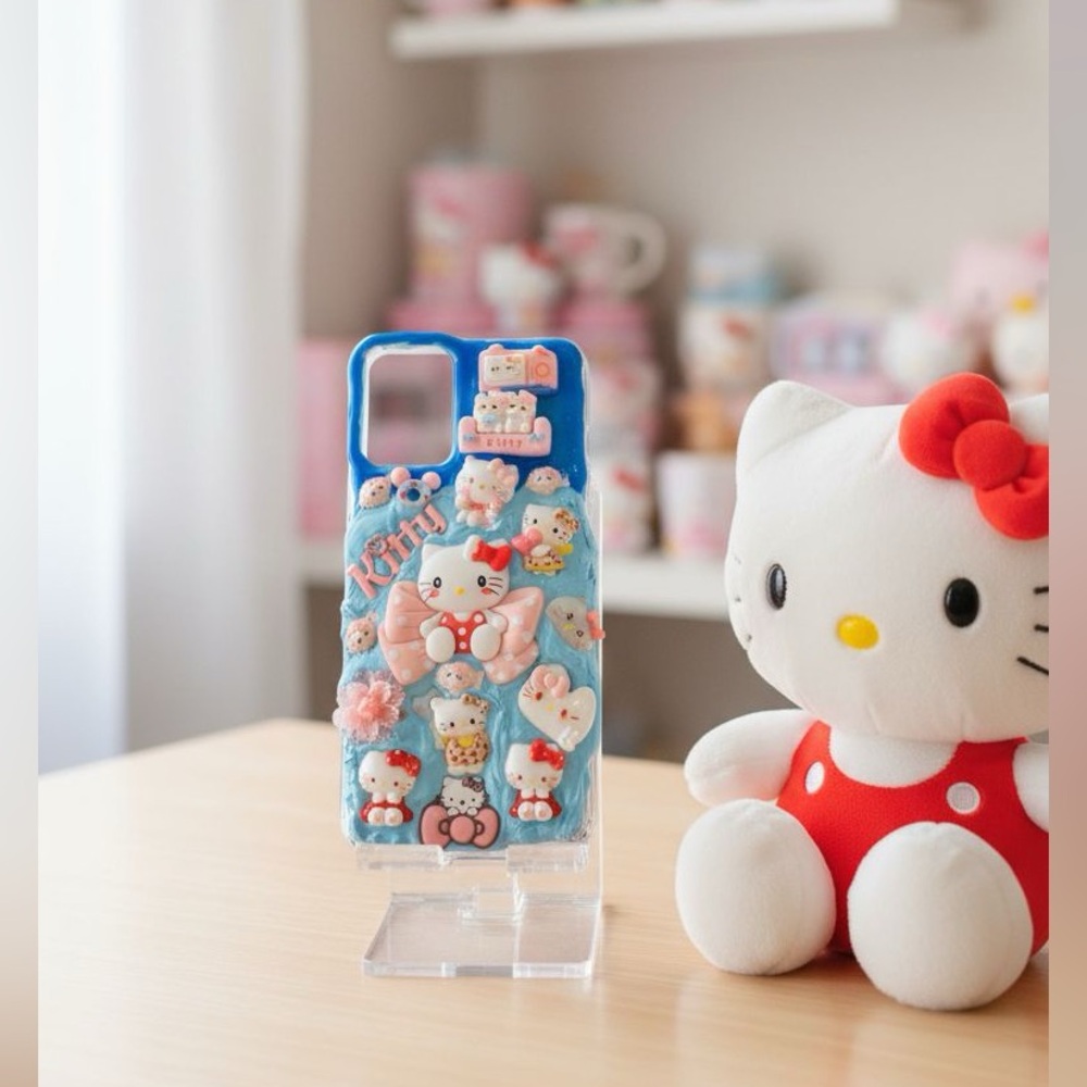 Decoden Phone case Hello Kitty Blue & Pink for any phone model